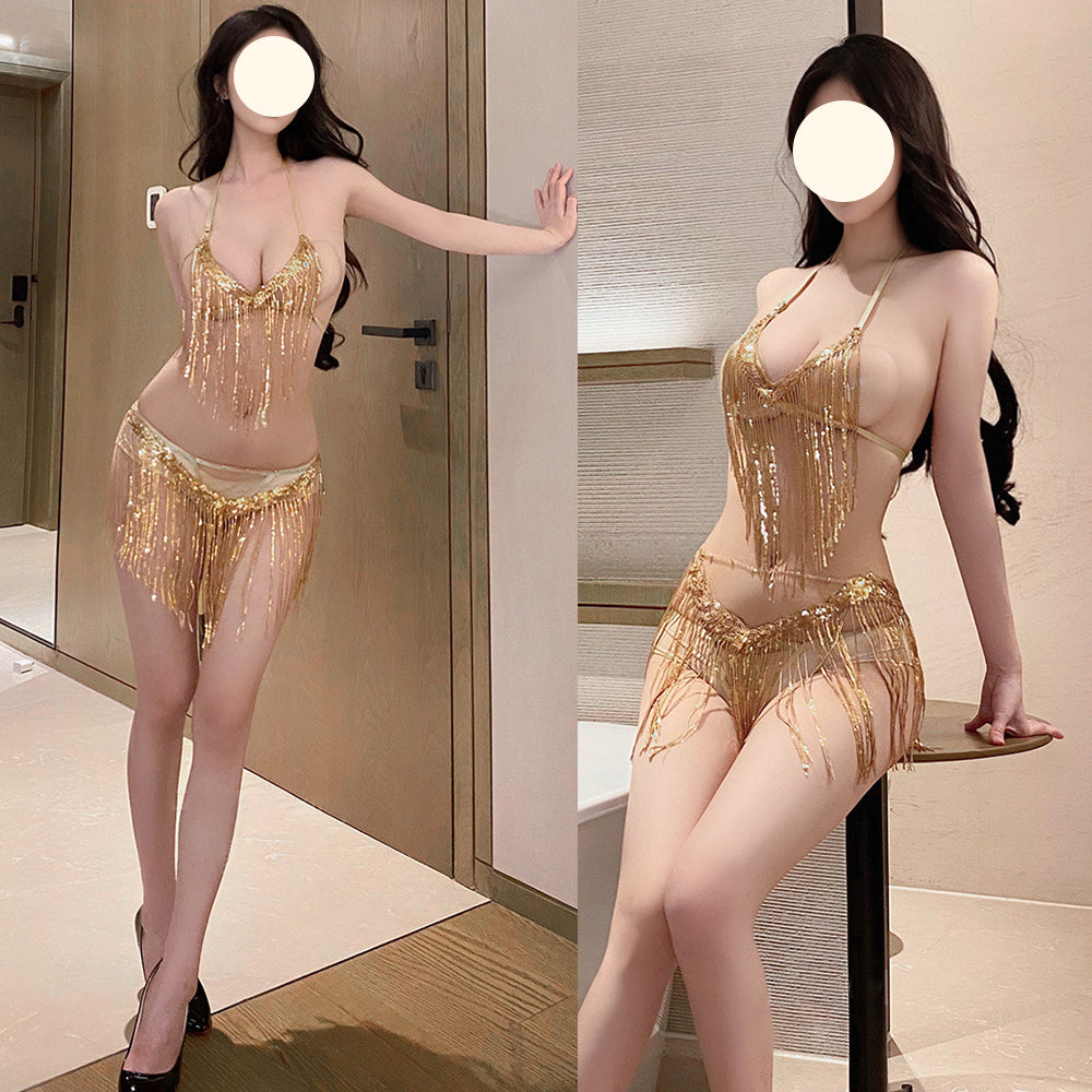 Sequin Tassel Bar Dancer Style lingerie